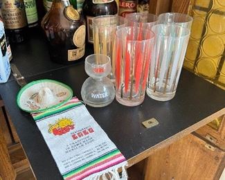 Tons of vintage barware
