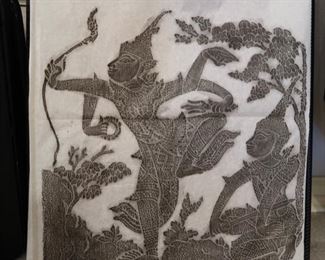 Balinese Paper Rubbing (Not framed but frame in photo is available that rubbing is attached to)