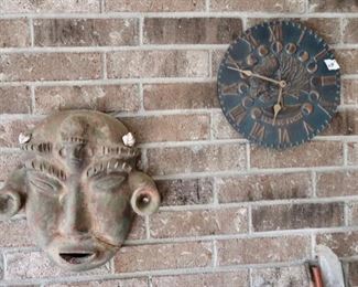 Outdoor Aztec Clay Wall hangings / Clock - Tempus Fugit