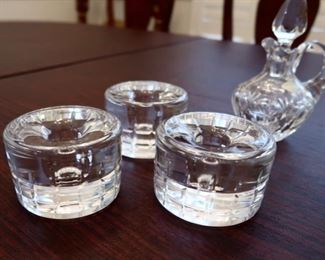 MCM Design Heavy Glass Candle Holders