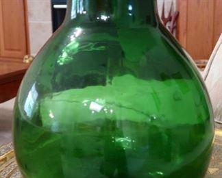 Large Vintage Green Glass Vase