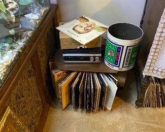 LP albums and vintage holder