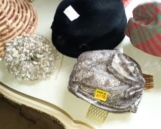 Vintage womens hats and some from  Africa.                       very nice beaded one.