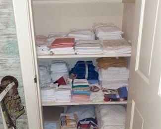 hall closet with some nice vintage linens.