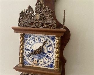 Delft face FHS clock, Atlas on top with the world on his shoulders (I know that feeling!!) $350
