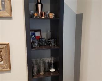 Black Shelf with Bar Items