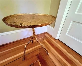 Gold leafed iron cocktail table by Currey & Company #10
