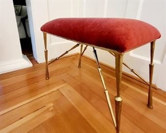 Velvet seat bench from Currey & Company $215 or bid #12