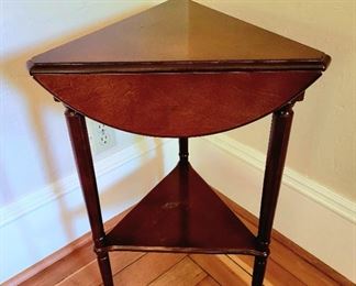 Triple Drop Leaf mahogany side table 