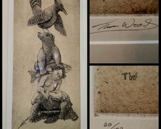 "Totem" -signed and numbered by the artist Thom Wood $175 or bid #22
