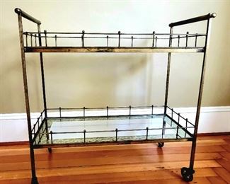 Vintage steel and glass tea cart $249 or bid #29