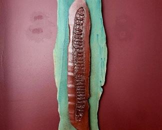 Ceramic art wall sculpture by Linda Ochenrider $120 or bid #53