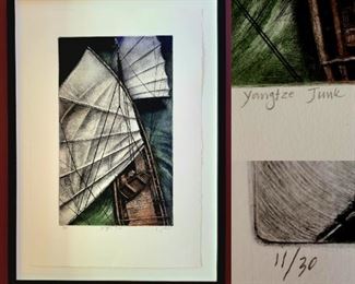 "Yangtze Junk" artist signed and numbered $ 165 or bid #59