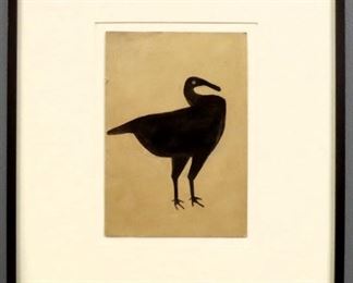 Bill Traylor, American, 1854-1949. "Black Goose", pencil and gouache on paper.