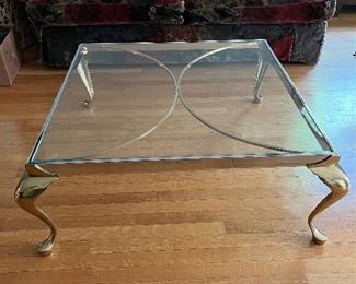brass and chrome glass coffee table