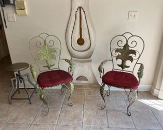 decorative metal garden chairs