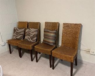 set of 4 dining chairs - a few small issues but still a lot of life in these