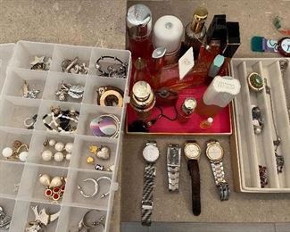 costume and sterling silver jewelry, men's watches