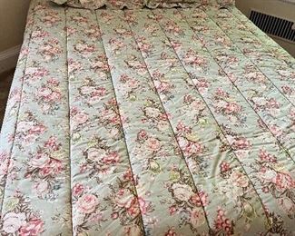 Ralph Lauren queen floral bedspread, sheets and shams