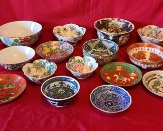 Assortment of Asian Themed Bowls