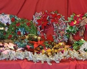 Christmas Wreaths and Lighted Garland