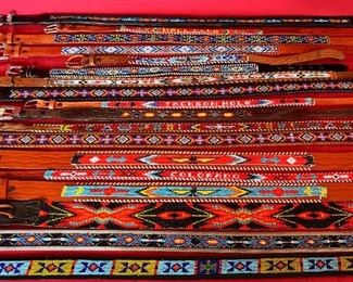 Collection of Beaded Leather Belts