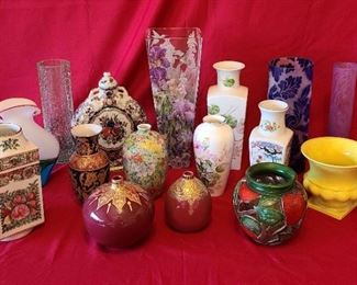 Colorful Floral and Glass Vases
