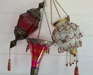 Colorful Hanging Glass Lanterns a