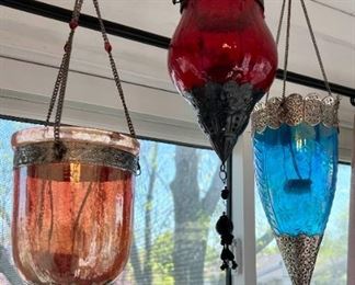 Colorful Hanging Glass Lanterns c