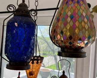 Colorful Hanging Glass Lanterns e