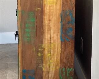 Large Reclaimed Wood Rustic Sideboard Console Cabinet Multi Color Distressed Solid Wood 42 x 72 x 16in HxWxD