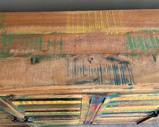Large Reclaimed Wood Rustic Sideboard Console Cabinet Multi Color Distressed Solid Wood 42 x 72 x 16in HxWxD