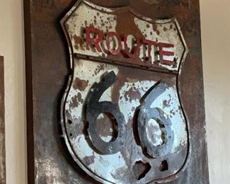 3D Rustic Metal Route 66 Sign Art 31.75 x 31.5 x 3.5in HxWxD