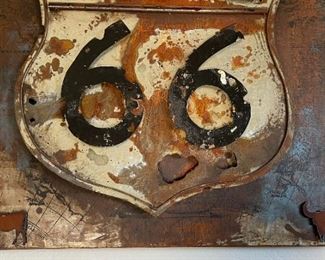 3D Rustic Metal Route 66 Sign Art 31.75 x 31.5 x 3.5in HxWxD