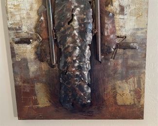 3D Harley Davidson Motorcycle Front Rustic Metal Art Route 66 55.5 x 27.75 x 3.5in HxWxD