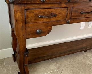 Rustic Distressed Woof Long Slender Console Table 35.75 x 84 x 20in HxWxD