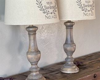 2pc B La Blanr 1829 Bordeaux Table Lamps PAIR 29in h x 16in Diameter