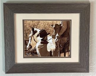 Cowboy & Calf Signed Art Photo Don Schimmel Photography Frame: 15 x 18in