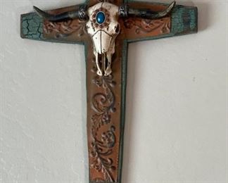 Western Longhorn Cross 20 x 11in