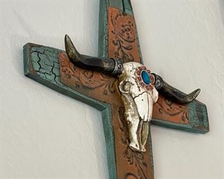 Western Longhorn Cross 20 x 11in