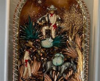 Metal Art Mexico Lighted Scene 36 x 26 x 4in HxWxD