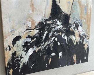 Large Embellished Canvas Print Woman in Dress 40 x 30 x 2in HxWxD