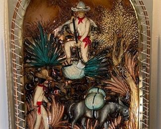 Metal Art Mexico Lighted Scene 36 x 26 x 4in HxWxD