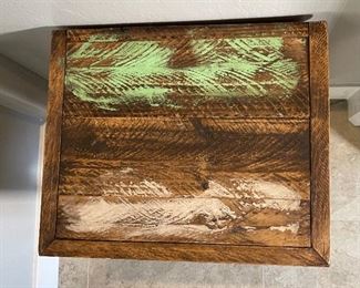 1pc Reclaimed Wood Rustic Nightstand Multi Color Distressed Rústicos de la Sierra 24 x 21 x 17.5in HxWxD