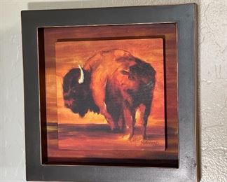 Framed Canvas Print Buffalo Diane Whitehead Frame: 12 x 12 x 1.5in