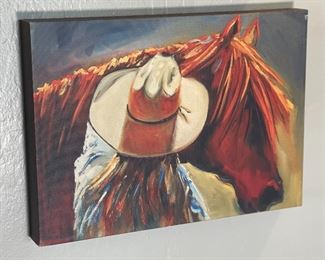 Diane Whitehead Canvas Print Cowgirl & Horse 10 x 14 x 1.5in HxWxD