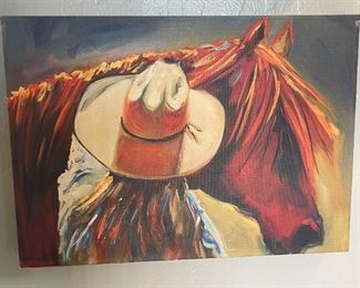 Diane Whitehead Canvas Print Cowgirl & Horse 10 x 14 x 1.5in HxWxD