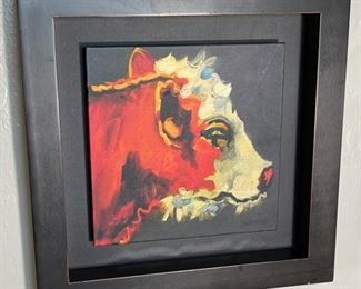 Framed Canvas Print Cow Diane Whitehead Frame: 12 x 12 x 1.5in HxWxD