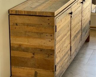 Rustic Wood Sideboard Buffet AV Cabinet 34 x 80 x 18.5in HxWxD