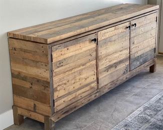 Rustic Wood Sideboard Buffet AV Cabinet 34 x 80 x 18.5in HxWxD
